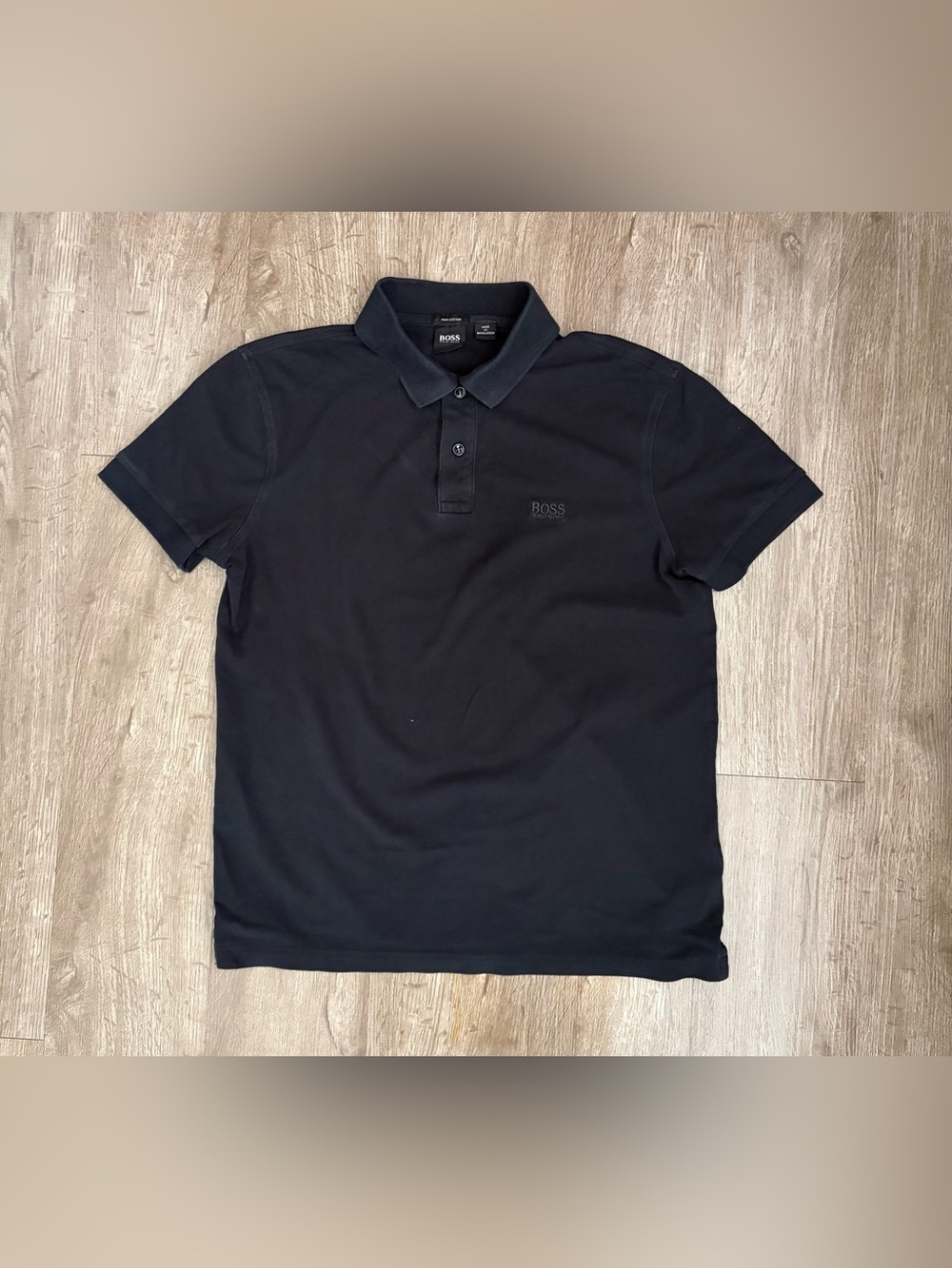 Hugo Boss Pima Cotton Polo Shirt Men's Small Black Short Sleeve